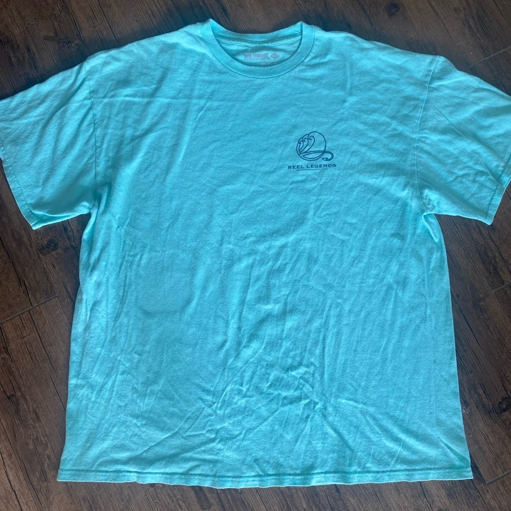 Reel Legends Blue Short Sleeve Tee Casual Comfort XL